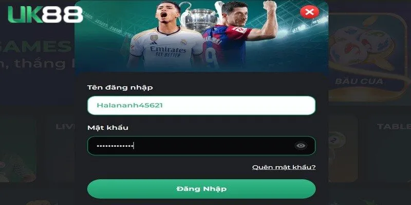 Khi nhập đầy đủ thông tin đăng nhập UK88, hãy hoàn tất quy trình