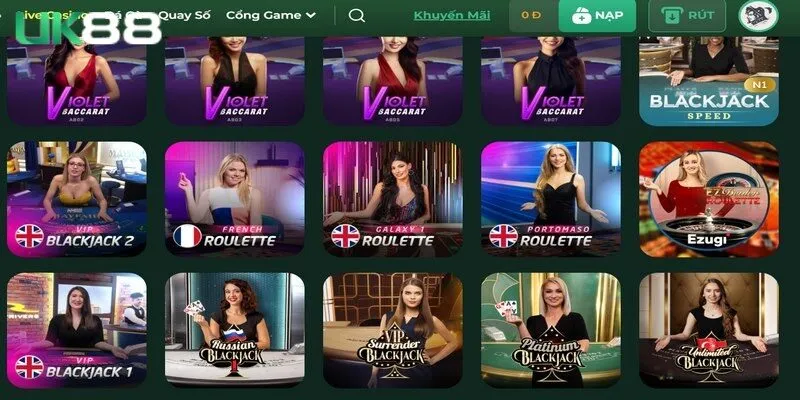 Live casino UK88 là lựa chọn hoàn hảo số 1 cho anh em